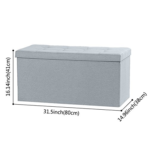 image for Lifewit 32inch Extra Large Foldable Storage Ottoman Bench Toy Storage 