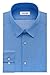 Calvin Klein Men's Slim Fit Non-Iron Herringbone Point Collar Dress Shirt, Steel Blue, 16