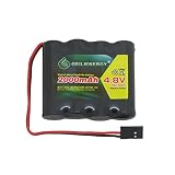 GEILIENERGY NiMH Receiver RX Battery with Hitec Connectors 4.8V 2000mAh High Capacity Rechargeable Battery Pack for RC Receivers, RC Aircrafts and More