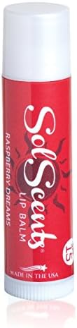 SolscentsLip Balm, Rasberry Dreams, SPF 15, made in the USA with Certified Organic oils