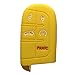 Yellow Key Case Cover Jacket Silicone Rubber Fob Keyless Remote Holder Skin fit for Jeep Fiat Dodge Smart Remote Key Case