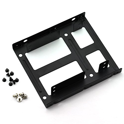 Magic&shell 2-Bay 2.5" to 3.5" Drive Bay Adapter Kit Converter Tray HDD SSD Mounting Bracket + IDE 4P Male to 2 SATA 15 Pin Female Power Extension Cable Splitter + 2 x SATA 3.0 Cable