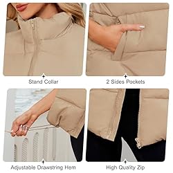 Century Star Khaki Puffer Vest for Women's