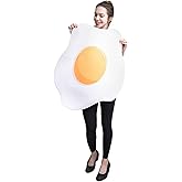 PGOND Breakfast Food Costume Set, Adult Size, Milk Carton, Fried Egg, Bacon Strip Halloween Costumes