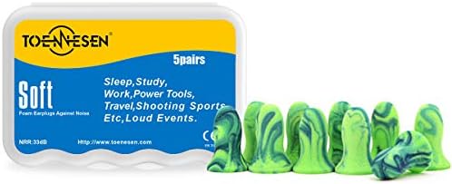 Kids Soft Foam Earplugs Hearing Protection in Ear Plugs for Sleeping Studying Travel Airplane with Storage Box 5 Pair