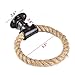 Rope Towel Ring, Wall Mount Hand Towel Ring Heavy Duty Solid Towel Holder for Bathroom Natural Rustic Rope (Black)