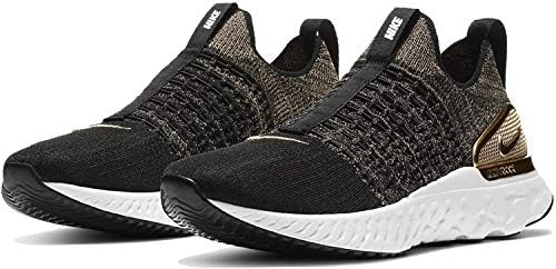 Amazon Co Jp ナイキ Nike リアクトファントムラン フライニット2 プレミアム W Reactphantomrun Flyknit2 Prm ブラック ホワイト ゴールド Cz40 001 国内正規品 スポーツ アウトドア