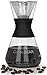 COFFEE BEAR – Pour Over Coffee Maker Set with Borosilicate Glass Coffee Carafe and Reusable Ultra-Fine Mesh Stainless Steel Coffee Filter, 4-Cup Coffee Dripper Set, 600mL (20oz)