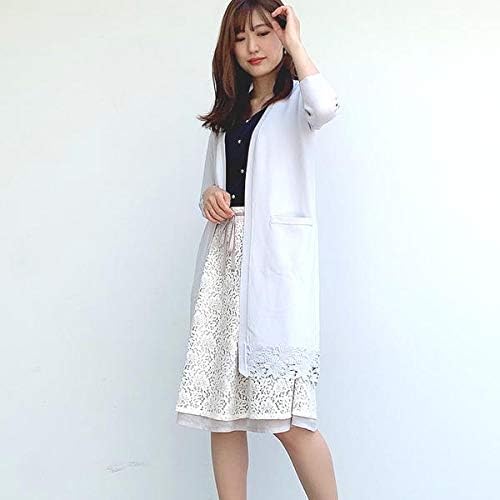 Amazon ミッシュ マッシュ Misch Masch ベーシック裾レースロングカーディガン ライトブルー M カーディガン ボレロ 通販