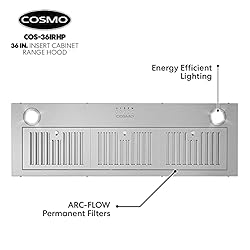 COSMO COS-36IRHP 36 in. Insert Range Hood with Push