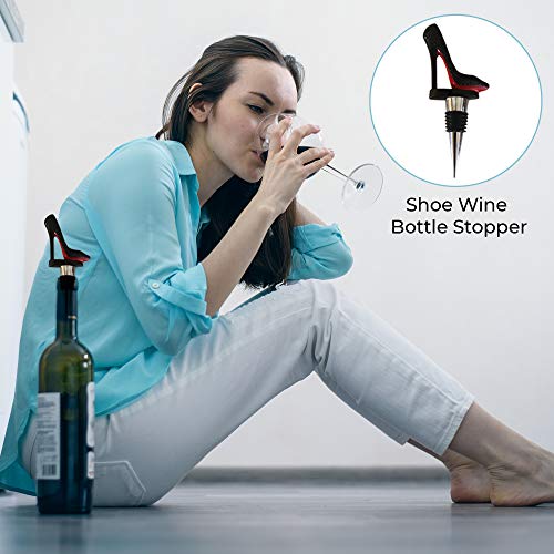 Trovety-Wine-Stopper-Black-Shoe-Elegant-High-Heels-Cork-for-Women-Bachelorette-Party-Decor-Decorative-Stainless-Steel-Beverage-Topper-Reusable-Champagne-Bottle-Plugs-Gift-for-Alcohol-Lovers