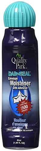 Quality Park Envelope Moistener with Adhesive, 50 mL, Clear, 12 Bottles (46071) - Bundle Includes a Letter Opener