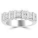Madina Jewelry 1.50 ct Baguette and Round Cut Diamond Wedding Band Ring in Platinum in Size 9