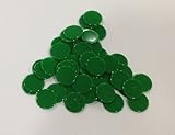 Plastic Counters: Green Color Gaming Tokens (Hard Colored Plastic Coins, Markers and Discs for Bingo Chips, Tiddly Winks, Checkers, and Other Board Game Playing Pieces)