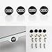 Set of 4 Audi Logo Laser Engraved Black Aluminum Metal Cap Stainless Steel Screw for Car License Plate Frame