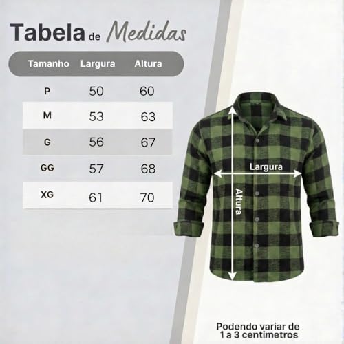 Camisa Masculina Xadrez Manga Longa Gola Italiana Ajuste Regular Confortavel Elegante
