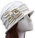 Urban CoCo Women's Floral Trimmed Wool Blend Cloche Winter Hat