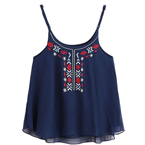 Gillberry-Women-Embroidery-Blouse-High-Low-Chiffon-Cami-Top