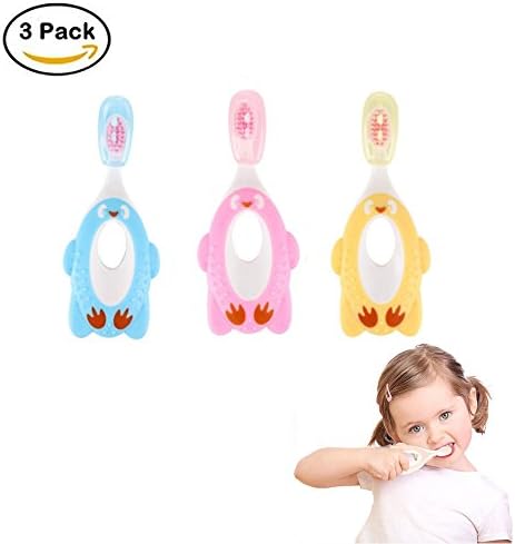 CDOFFICE Baby Toothbrush, Soft Training Toothbrush Set for Infant,Toddlers and Kids(3 Pack)