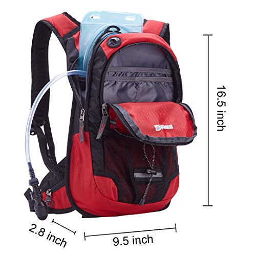 Dtown Hydration Pack Backpack for Hiking Biking or Running,with 2L Water Bladder