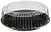 CheckMate Plastic Round Catering Tray and Dome Lid Combo, Clear/Black, 12-Inch (25-Count)