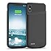 Lonlif Battery Case for iPhone X/XS, 4000mAh Slim Protective Charger Case, Portable Extended Charging Case Rechargeable Phone Backup Compatible with iPhone X/XS, Supports Headphone (Black)
