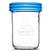 Nellam Baby Food Storage Containers - Leakproof, Airtight, Glass Jars for Freezing & Homemade Babyfood Prep - Reusable, BPA Free, Microwave & Freezer Safe (4x4oz+4x8oz, Blue)