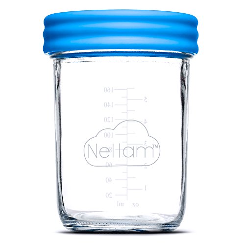 Nellam Baby Food Storage Containers - Leakproof, Airtight, Glass Jars for Freezing & Homemade Babyfood Prep - Reusable, BPA Free, 12 x 8oz Set, that is Microwave & Dishwasher Safe - Thumbnail 2