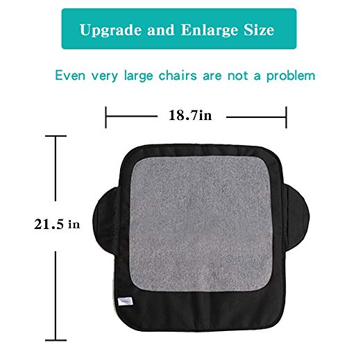 Funbliss Extra Large Booster Chair Protector Cover，Dining Chair Seat Cover for Booster Seat，Non-Slip PVC Backing， Upgrade 600D Waterproof Material ，Easy to Wipe Clean(Black+Grey） - Thumbnail 4