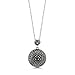 Gem Stone King Sterling Silver Round Marcasite Pendant Necklace With Black Diamond Accent On 18 Inch Chain