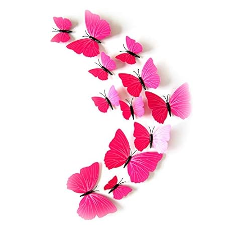 Llanura simulación roja pegatinas de nevera de mariposa pegatinas ...