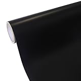 12''x10ft Matte Black Craft Vinyl Permanent Adhesive Backed Vinyl for Craft Projects, Cricuts,Silhouettes and Punches