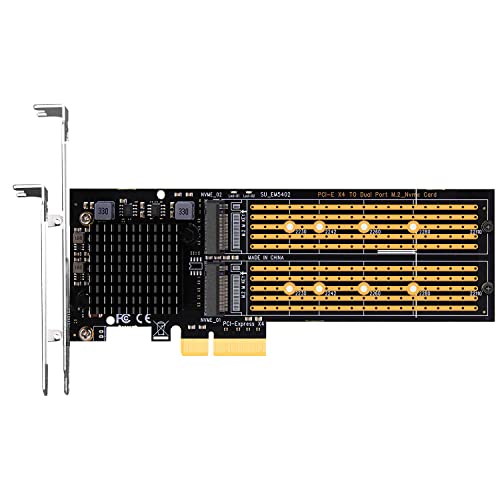 GLOTRENDS Dual M.2 PCIe NVMe X4 Adapter with PCIe