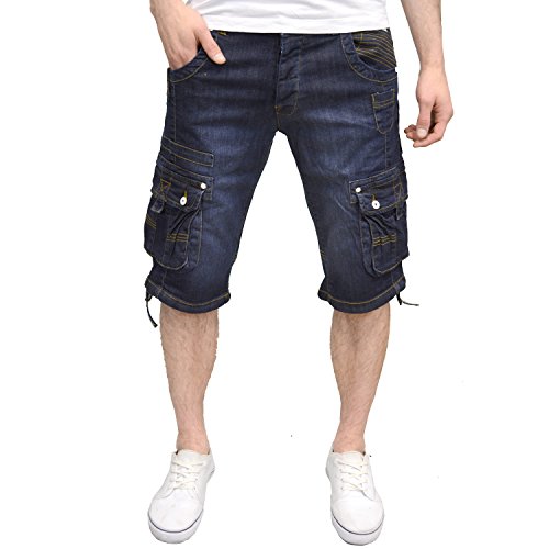 mens denim combat shorts
