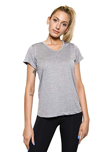 image for Real Essentials 5 Pack: Womens V Neck T-Shirt Ladies Yoga Top Athletic