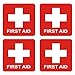 dealzEpic - First Aid Cross Sticker Sign - Self Adhesive Peel and Stick Vinyl 1st Aid Decal Symbol - 3.94x3.94 inches | Pack of 4 Pcs