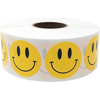 Smiley Face Stickers Yellow Happy Face Labels 1 Inch 500 Total Adhesive Stickers