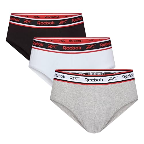 Chase Mens Briefs | Pack of 3 Sports Underpants, Breathable & Stretchable Cotton Underwear for Men | Multipack Mens Cotton Briefs | Sports Underwear for Men, Black/White/Grey, M