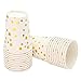 BAKHUK Gold Dot Disposable Wedding Paper Plates and Cups Set For 60, Gold Metallic Foil 60 Dinner Plates 60 Dessert Plates and 60 Cups for Bridal Baby Shower Wedding Birthday Party