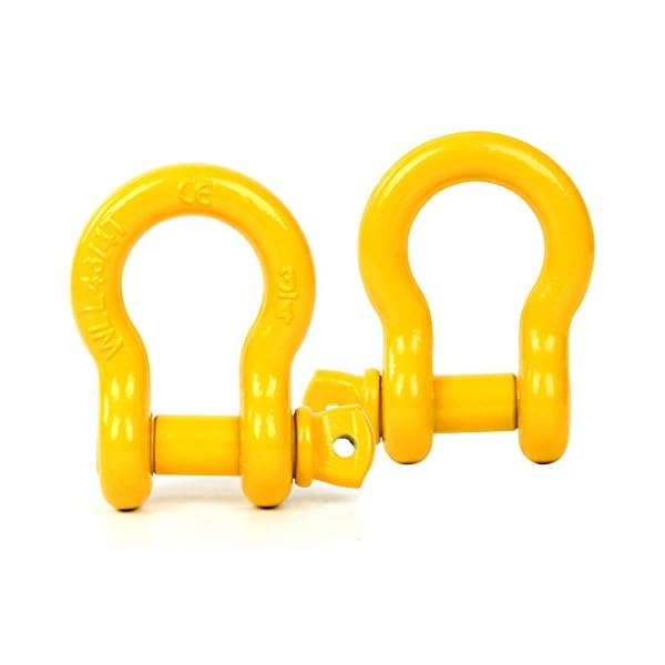 FreeTec D Ring SchÃ¤kel, 4,75t GroÃ Verzinkter Stahl SchÃ¤kel, 2 StÃ¼ck Geschweifte SchÃ¤kel mit Augenbolzen, Schwere SchÃ¤kel Abschleppen Heben Schekel fÃ¼r Pkw 4x4 Offroad Seilwinde (Gelb)
