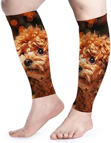 レッグカバー レッグスリーブ 膝サポート ふくらはぎ レッグウォーマー スポーツカバー ニーカバー プードル 新作 大人気 犬柄 萌え萌え Uvカット 男女兼用 紫外線対策 吸汗速乾 両足1対 清涼感 滑り止め スポーツ活動用 抗菌防臭 速乾