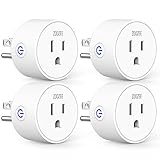 Smart Plug Mini Outlet Compatible with Amazon Alexa and Google Assistant, ZOOZEE Wifi Enabled Remote Control Smart Socket with Timer Function, No Hub Required, White, 4 Pack