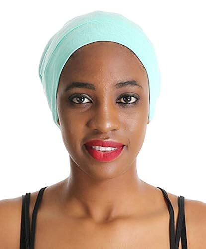 Slap Night Cap Sleep Hat Beanie Light Blue Women Organic Bamboo