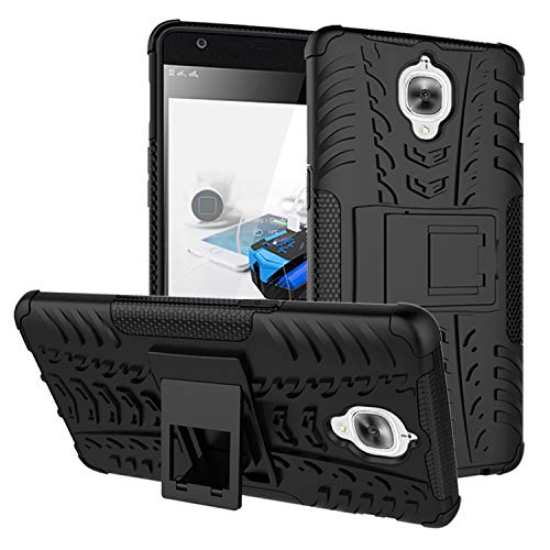 Case for Oneplus Oneplus 3T Tempered Glass Screen Guard, 2in1 TPU/PC  Combo [Dual Layer] [Integrated Kickstand] Rugged Heavy Duty Hybrid Armor