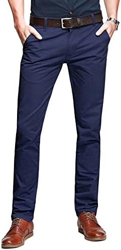 Men's Slim Tapered Flat Front Casual Pants