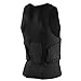 Zicac Men's Sports Shock Rash Guard Compression Padded Protective Shirt Soccer Basketball Training Vest (Black, M(Asia Tag L))