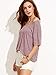 SheIn Women's Crisscross Cold Shoulder Half Sleeve T-Shirt - Burgundy Small