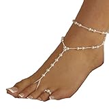 Doinshop Cute Nice Funny Womens Beach Imitation Pearl Barefoot Sandal Foot Jewelry Anklet Chain