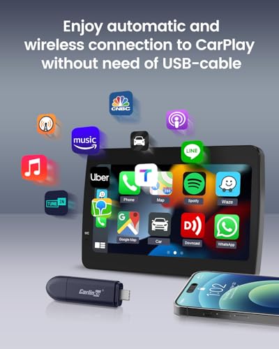 Carlinkit MINI SE PRO Wireless Adapter for OEM Wired CarPlay & OEM Wired Android Auto, Compatible with iOS 10 & Android 10 and Above, Fast Connection, No Latency - Deep Blue