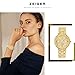 Zeiger New Women Luxury Ladies Analog Quartz Round Watch Bling Jewelry Plated Classic Watch Crystal Charm Bracelet(Gold)